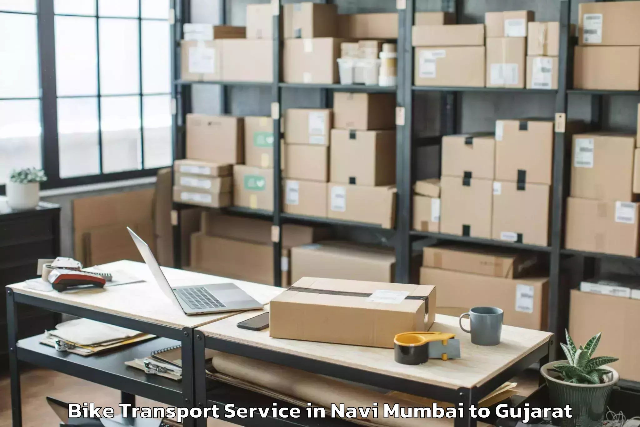 Top Navi Mumbai to Iit Gandhi Nagar Bike Transport Available